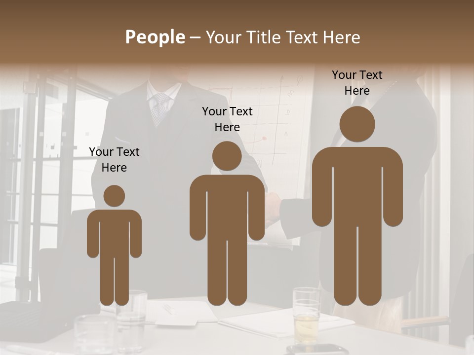 Businessman And Businesswoman Shaking Hands PowerPoint Template