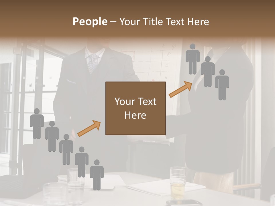 Businessman And Businesswoman Shaking Hands PowerPoint Template