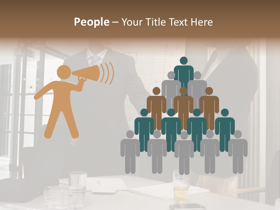 Businessman And Businesswoman Shaking Hands PowerPoint Template