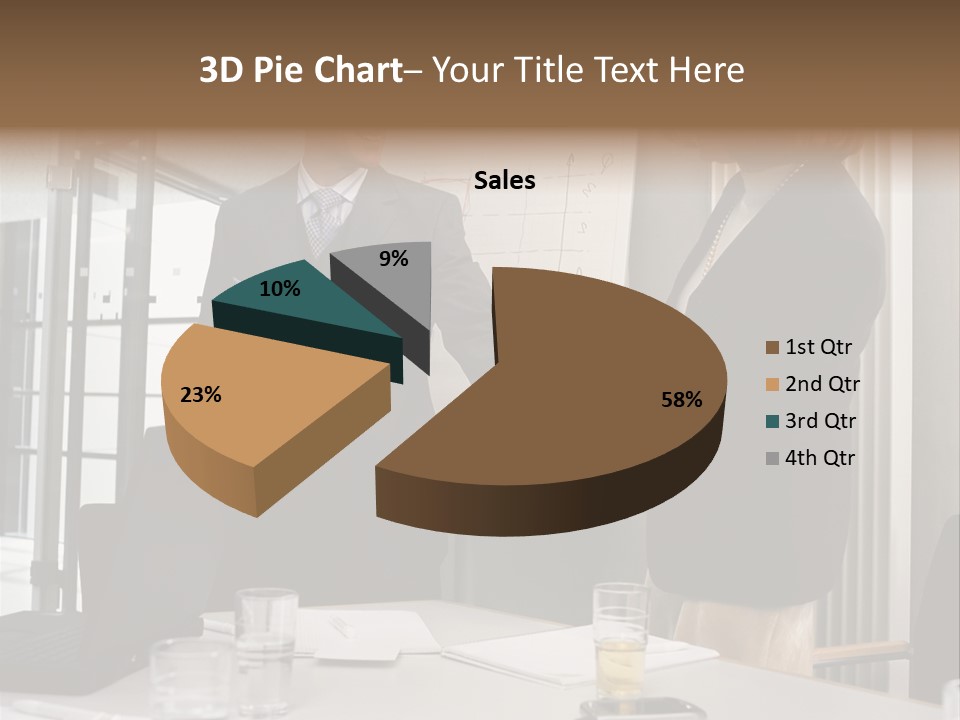 Businessman And Businesswoman Shaking Hands PowerPoint Template