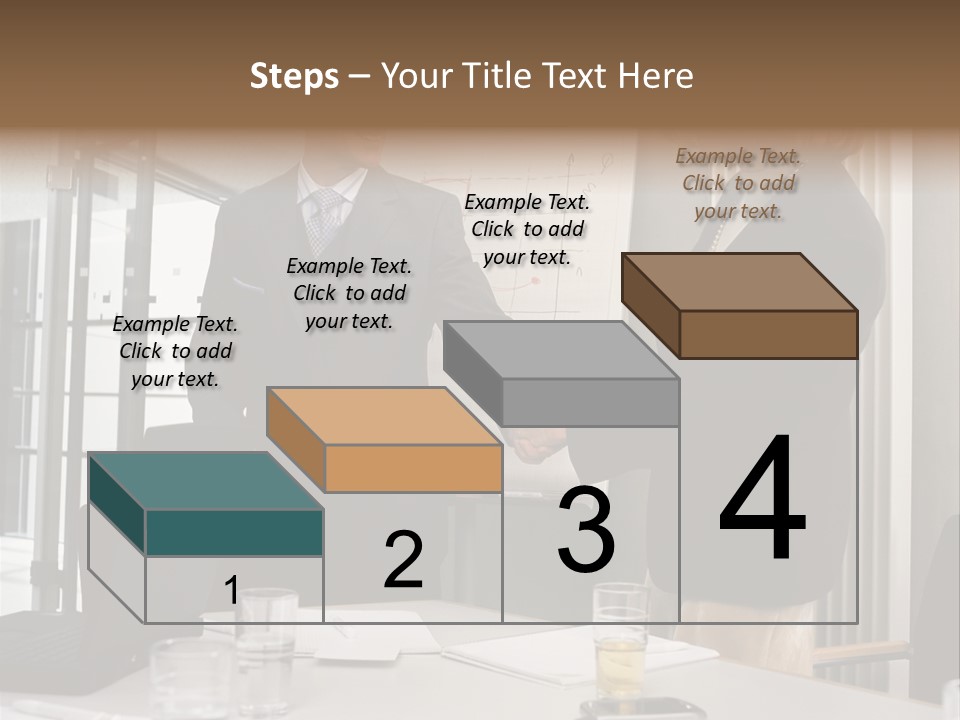 Businessman And Businesswoman Shaking Hands PowerPoint Template