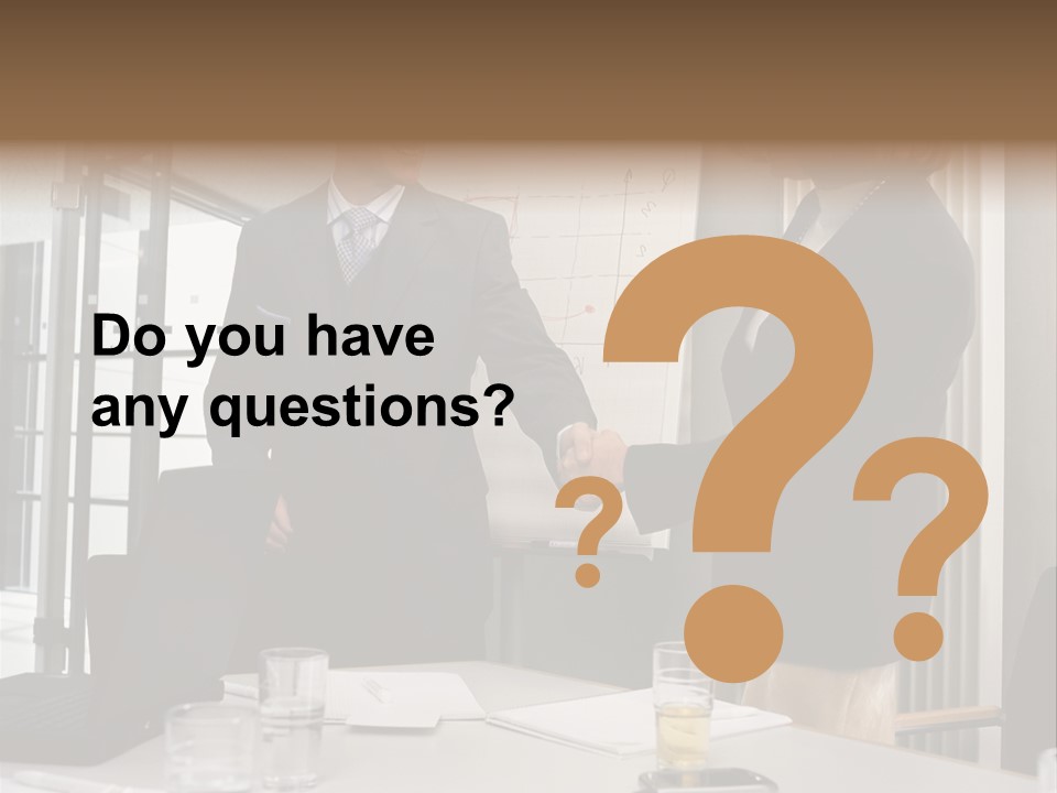 Businessman And Businesswoman Shaking Hands PowerPoint Template