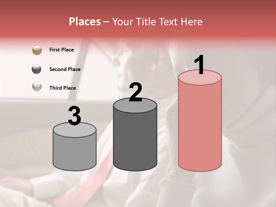 Business People In A Taxi PowerPoint Template