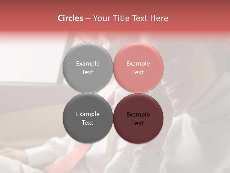 Business People In A Taxi PowerPoint Template