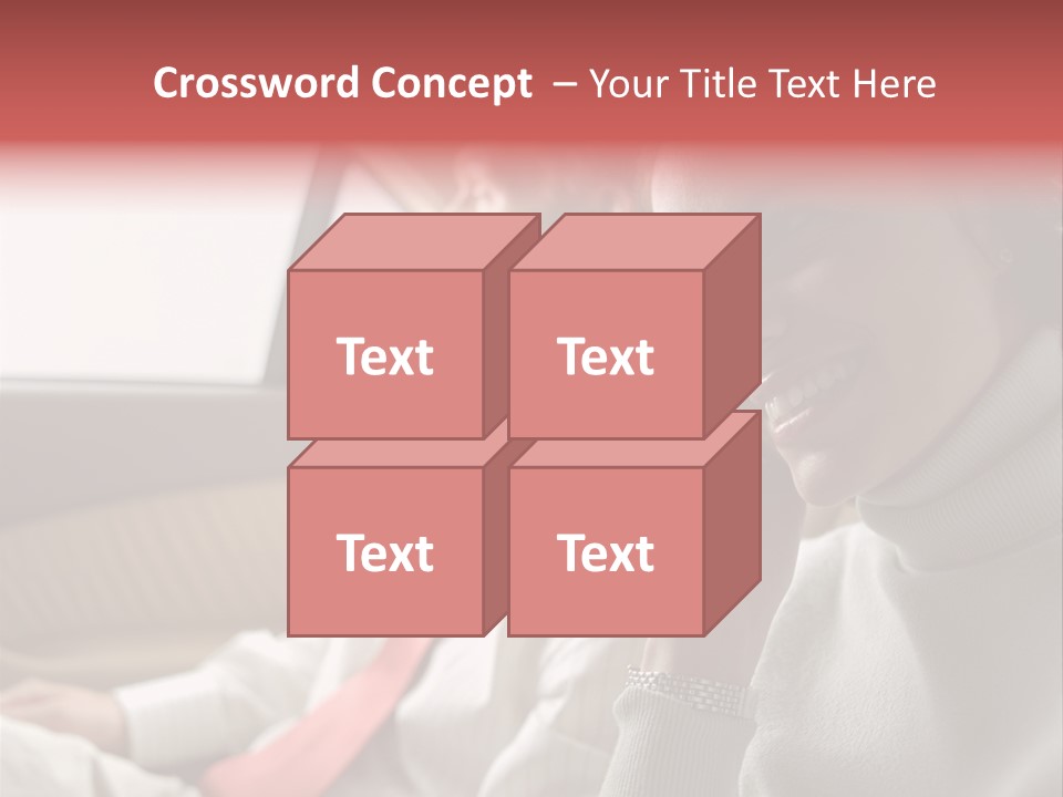 Business People In A Taxi PowerPoint Template