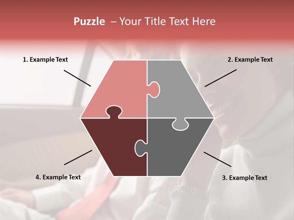 Business People In A Taxi PowerPoint Template