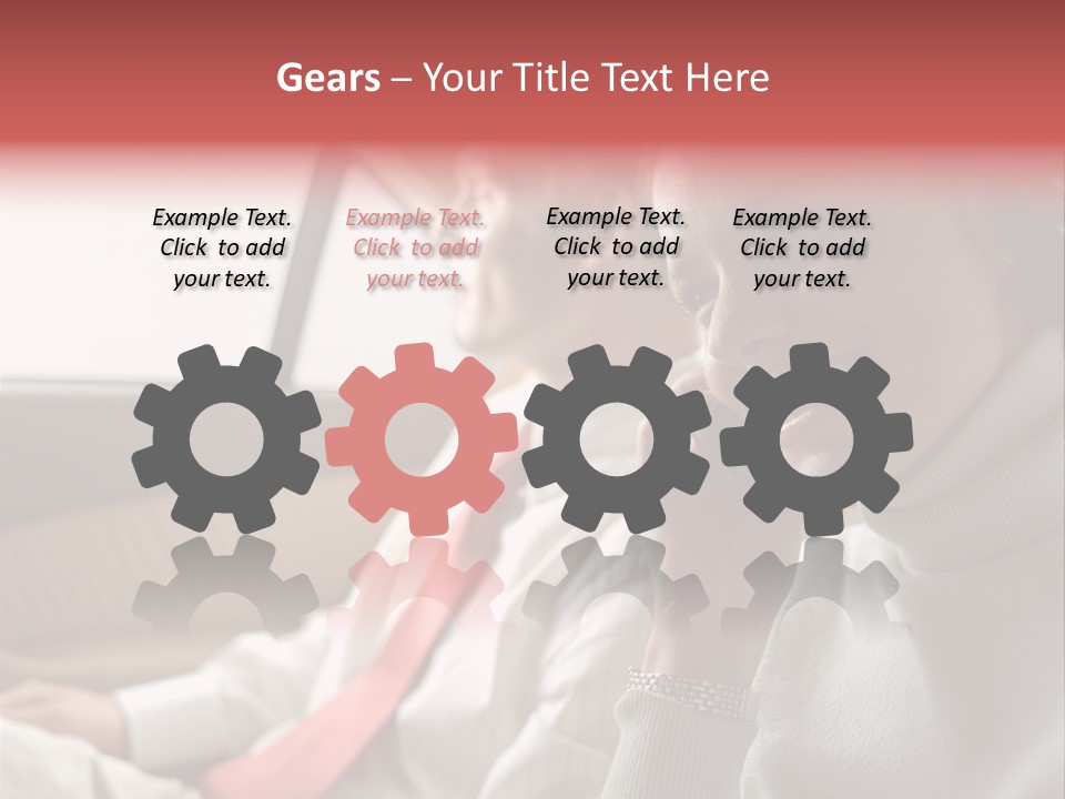 Business People In A Taxi PowerPoint Template