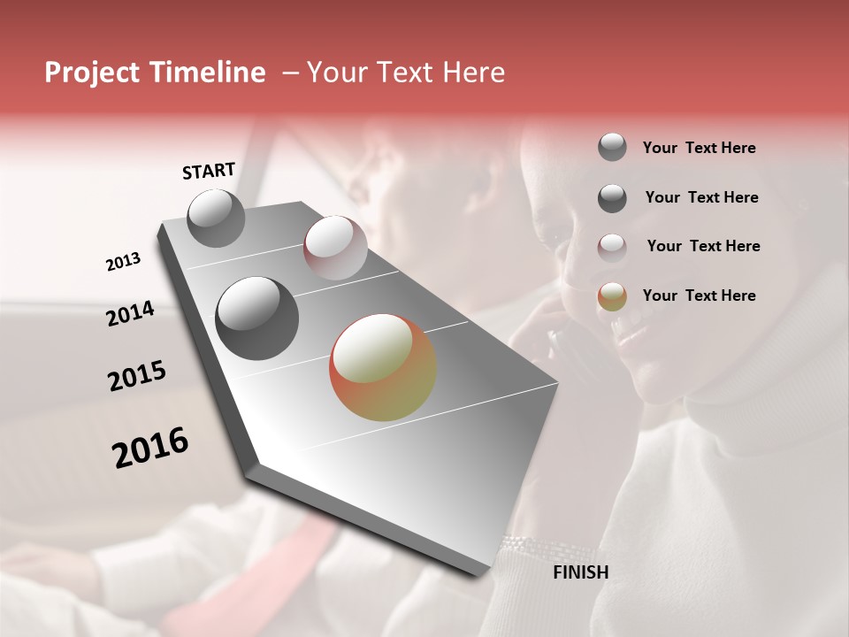 Business People In A Taxi PowerPoint Template