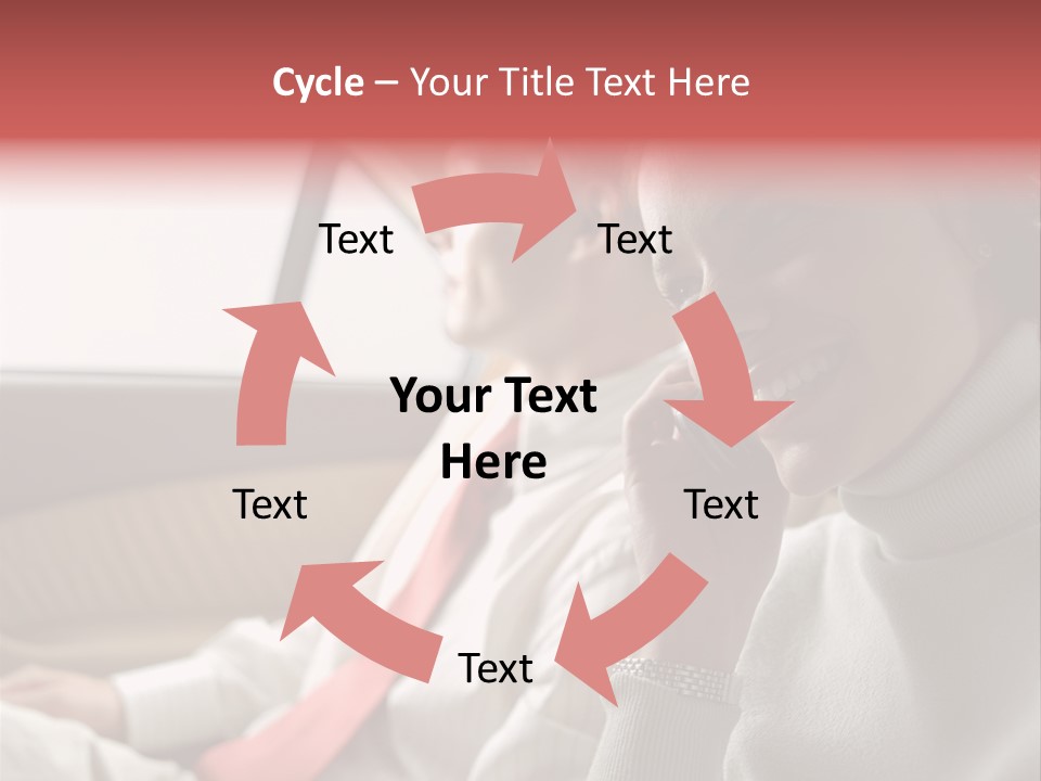 Business People In A Taxi PowerPoint Template