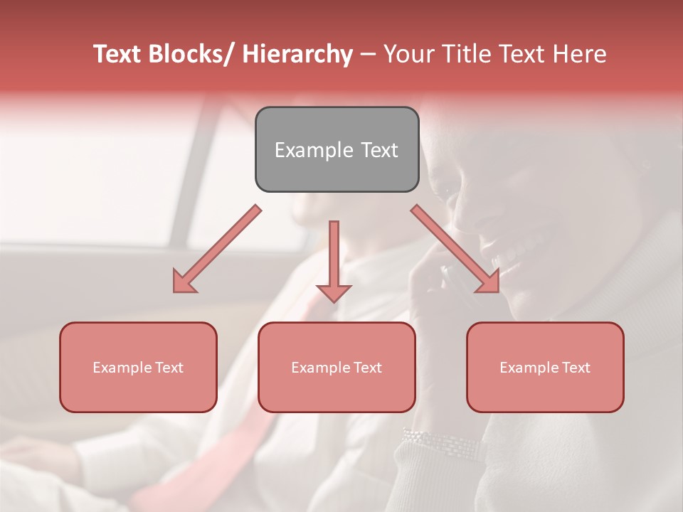 Business People In A Taxi PowerPoint Template