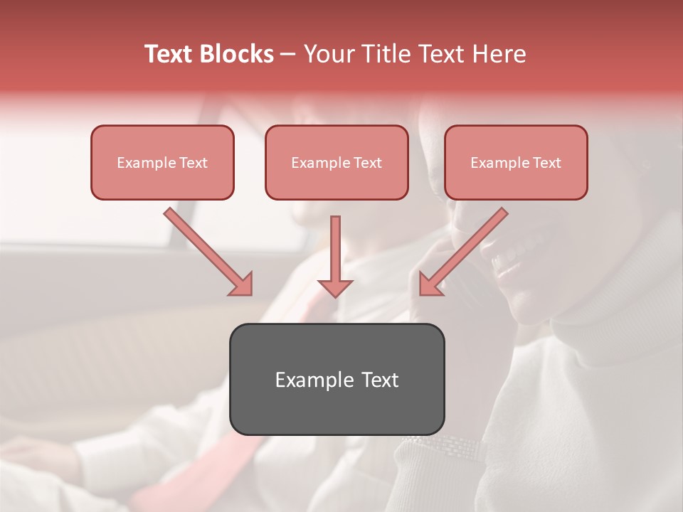 Business People In A Taxi PowerPoint Template