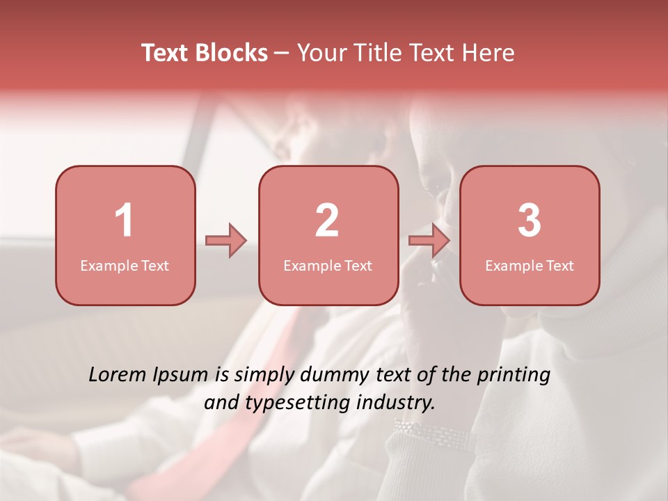 Business People In A Taxi PowerPoint Template