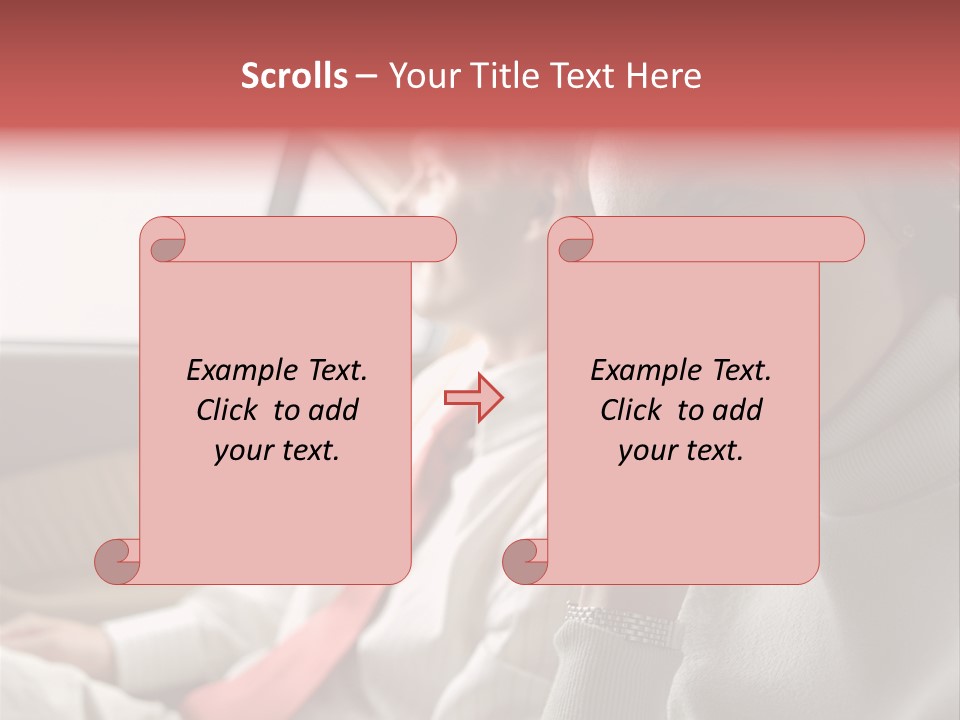 Business People In A Taxi PowerPoint Template
