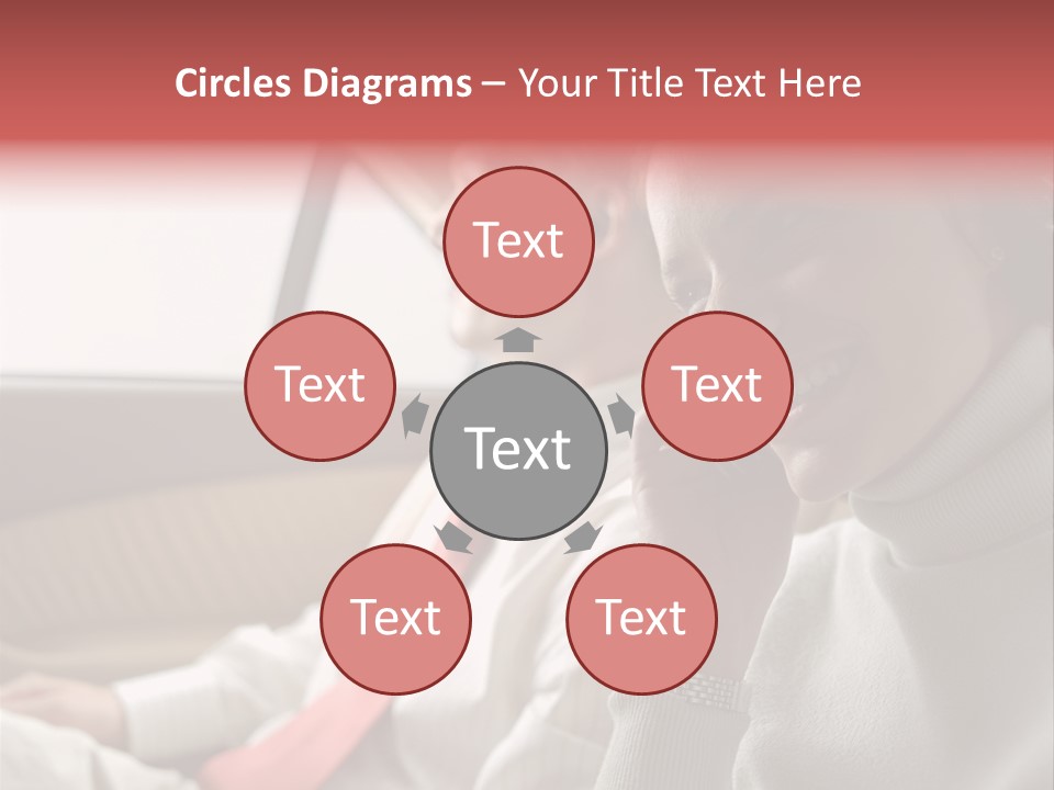 Business People In A Taxi PowerPoint Template