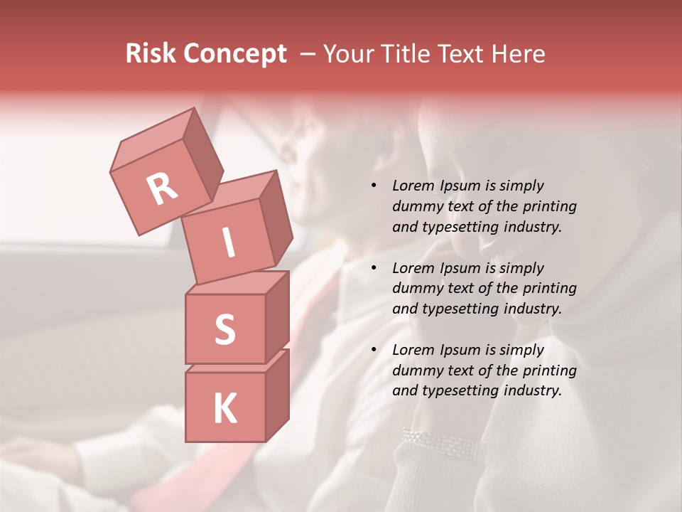 Business People In A Taxi PowerPoint Template