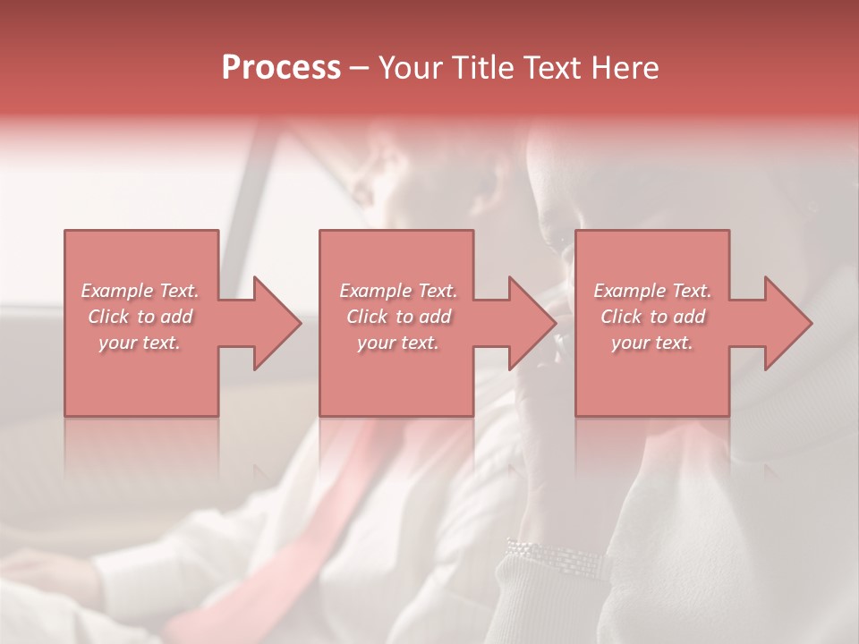 Business People In A Taxi PowerPoint Template