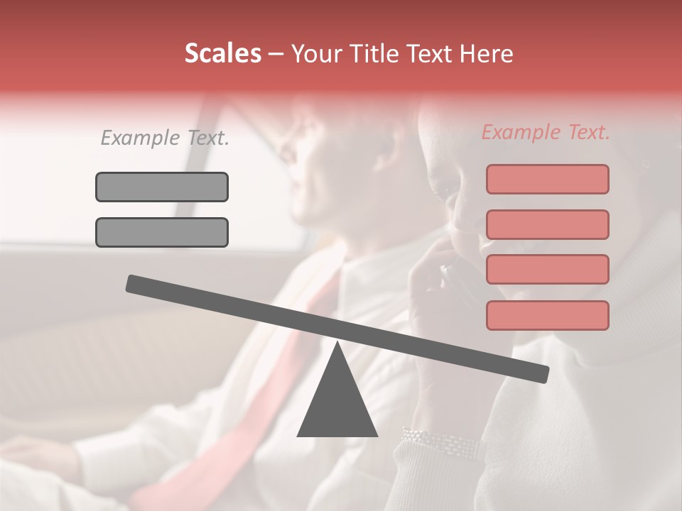 Business People In A Taxi PowerPoint Template