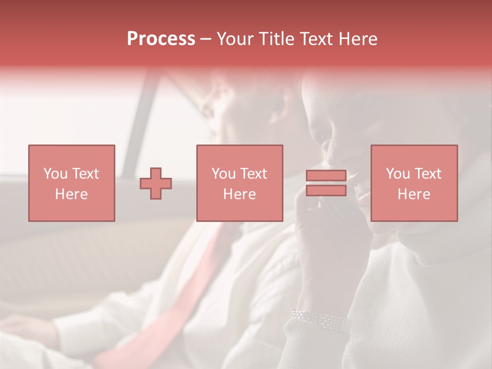 Business People In A Taxi PowerPoint Template