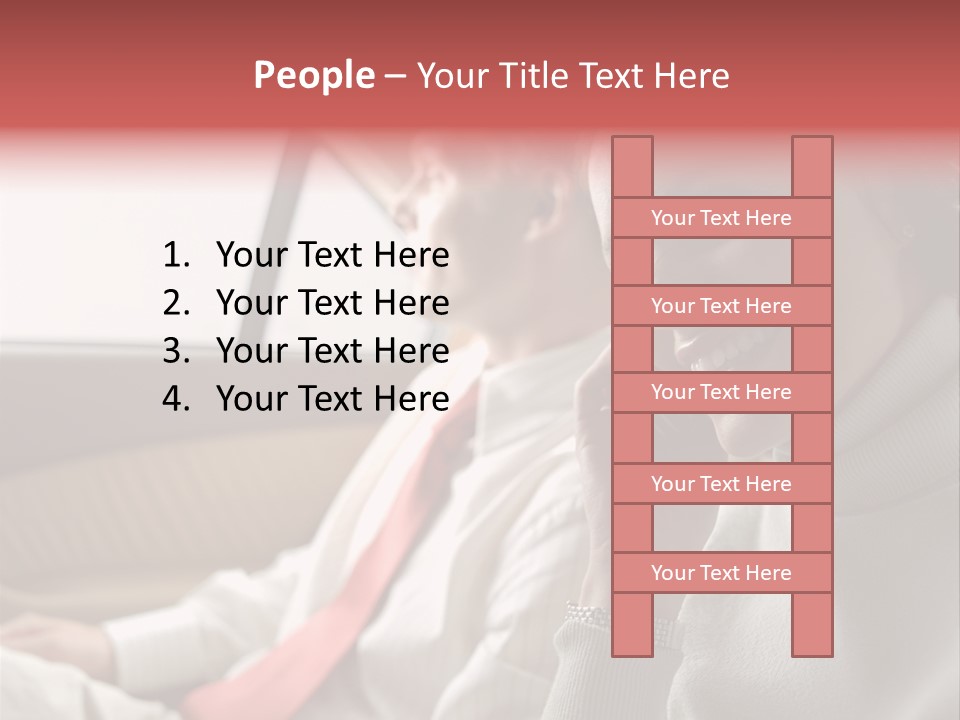 Business People In A Taxi PowerPoint Template