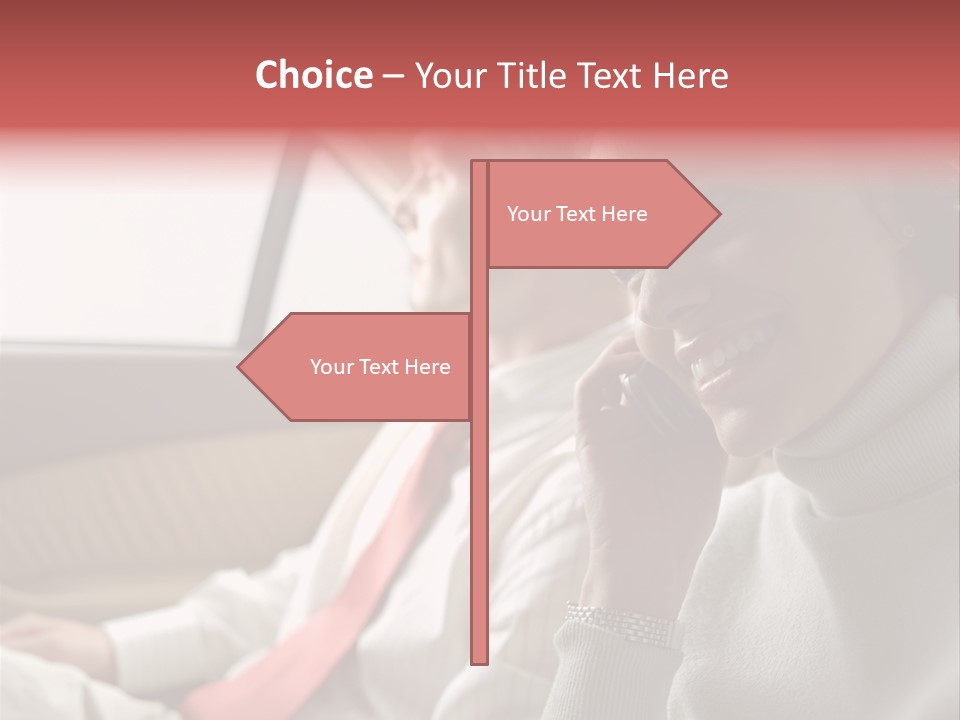 Business People In A Taxi PowerPoint Template