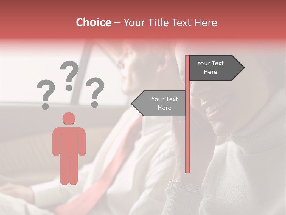 Business People In A Taxi PowerPoint Template