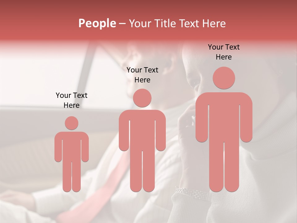 Business People In A Taxi PowerPoint Template