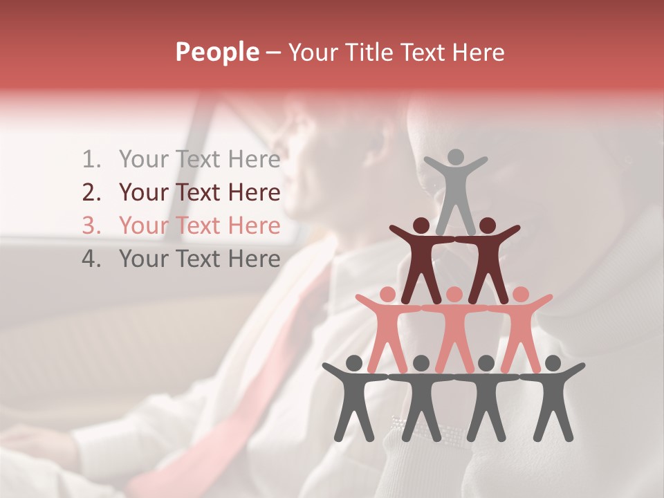 Business People In A Taxi PowerPoint Template