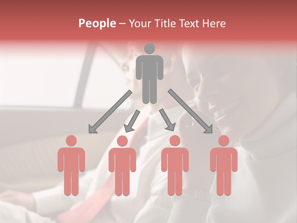 Business People In A Taxi PowerPoint Template
