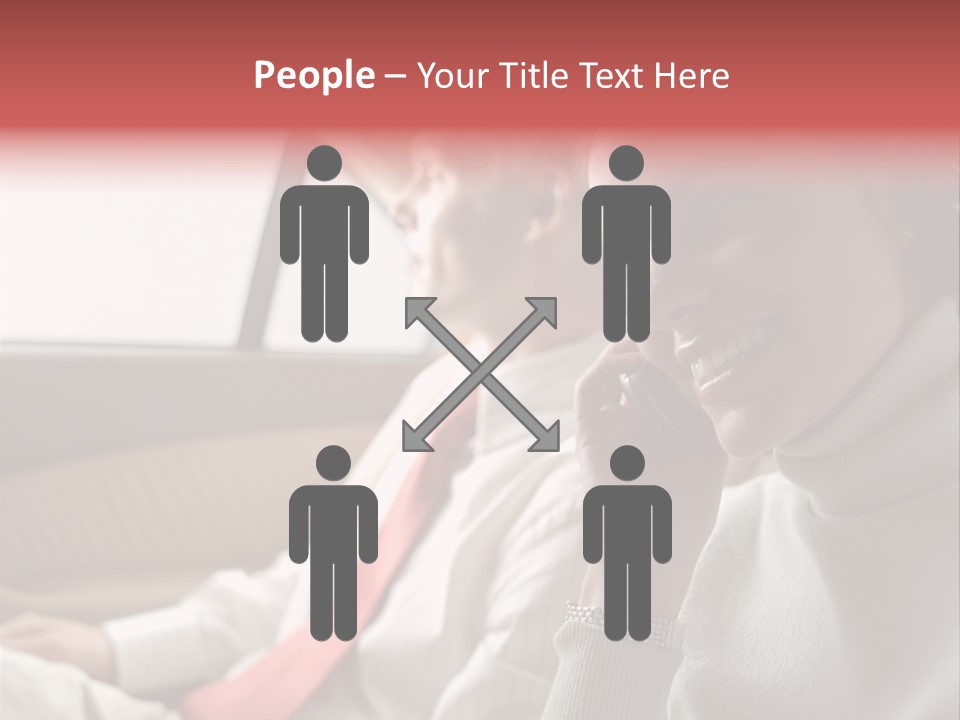 Business People In A Taxi PowerPoint Template
