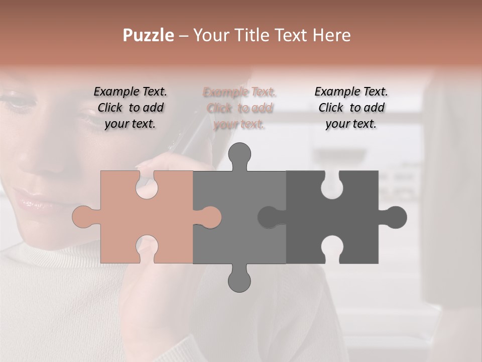 Woman Using Mobile Phone In Departure Lounge PowerPoint Template