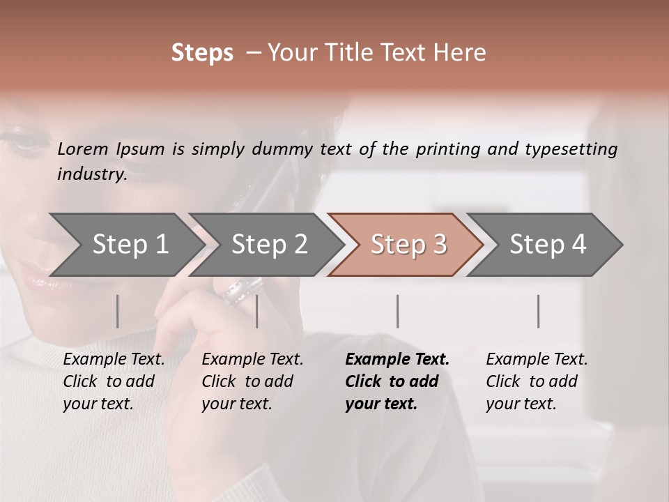 Woman Using Mobile Phone In Departure Lounge PowerPoint Template