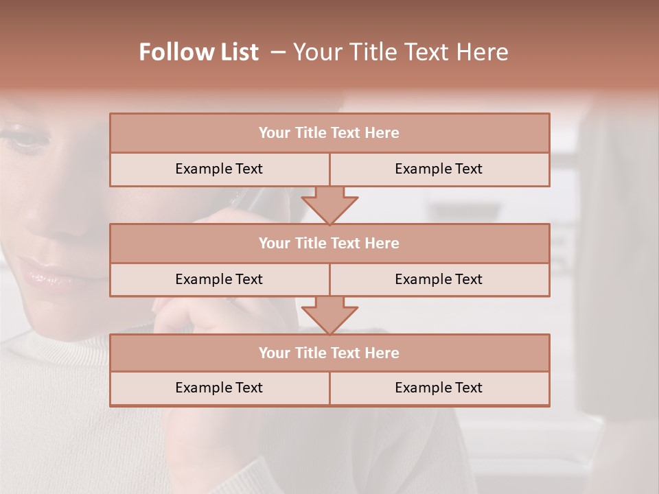 Woman Using Mobile Phone In Departure Lounge PowerPoint Template
