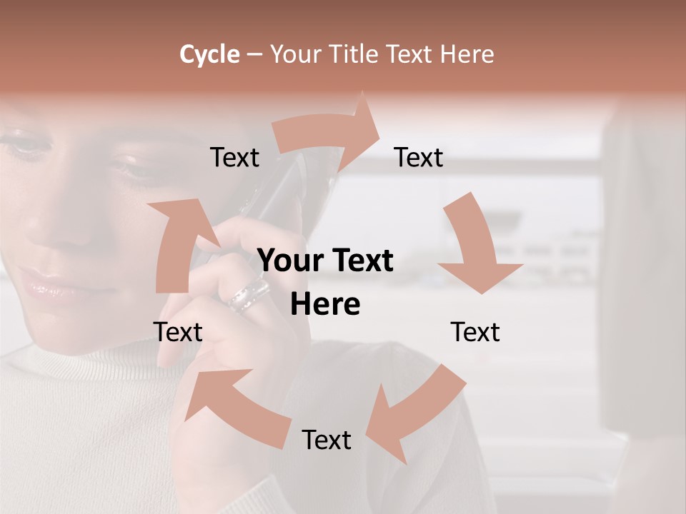 Woman Using Mobile Phone In Departure Lounge PowerPoint Template