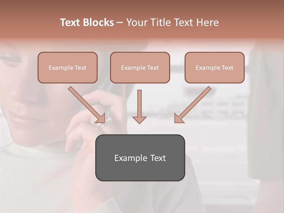Woman Using Mobile Phone In Departure Lounge PowerPoint Template