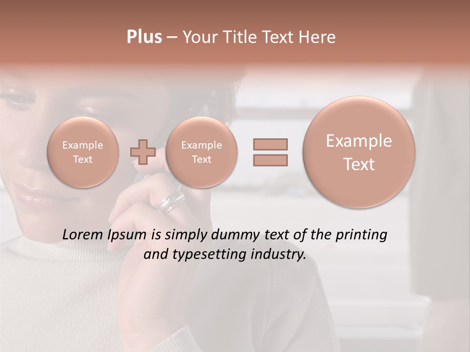 Woman Using Mobile Phone In Departure Lounge PowerPoint Template