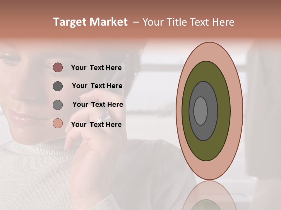 Woman Using Mobile Phone In Departure Lounge PowerPoint Template