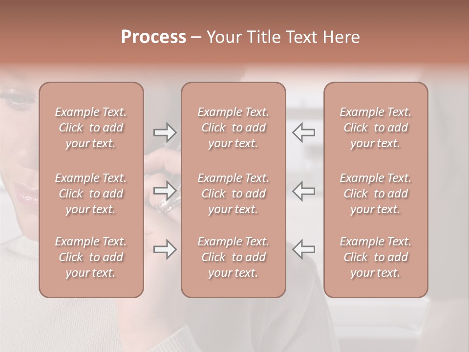 Woman Using Mobile Phone In Departure Lounge PowerPoint Template