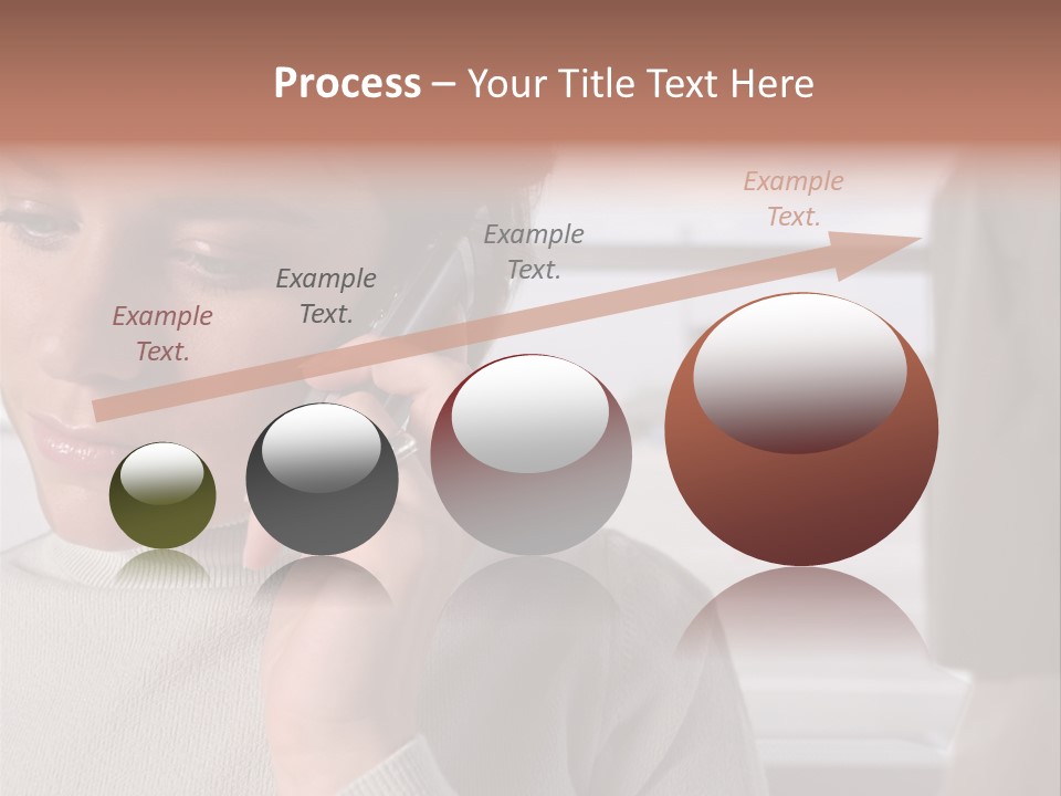 Woman Using Mobile Phone In Departure Lounge PowerPoint Template