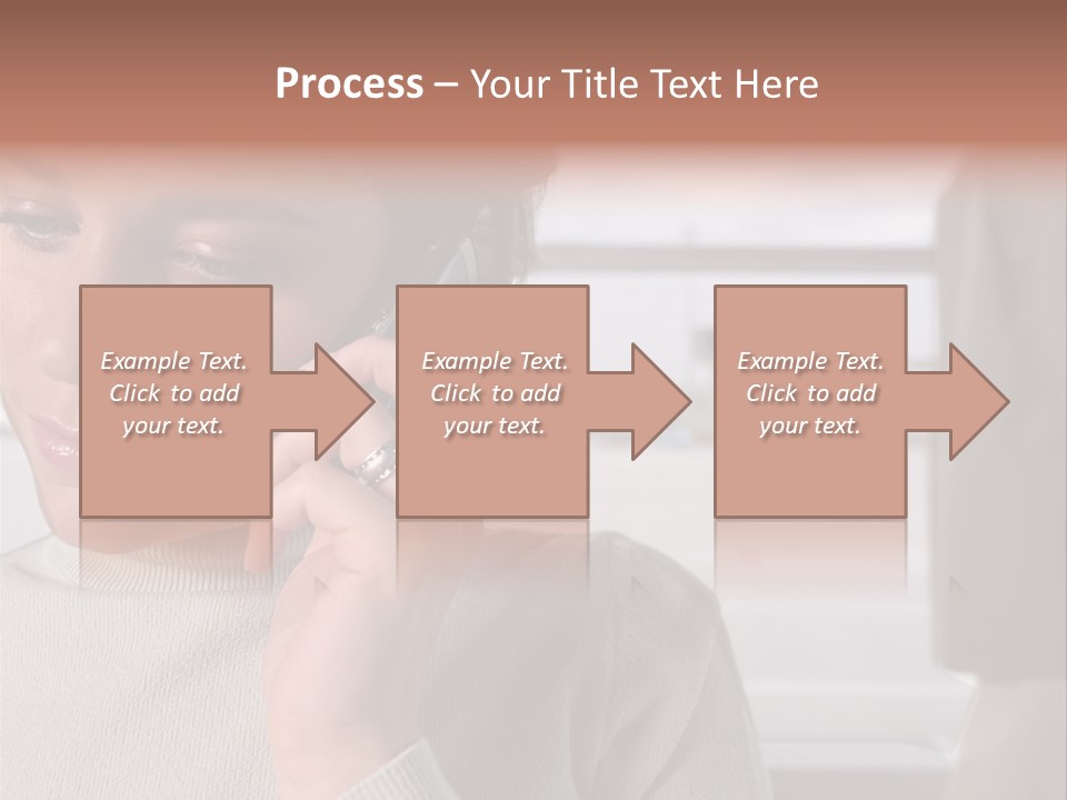 Woman Using Mobile Phone In Departure Lounge PowerPoint Template