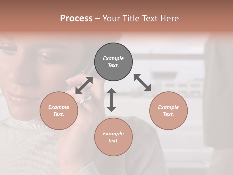 Woman Using Mobile Phone In Departure Lounge PowerPoint Template