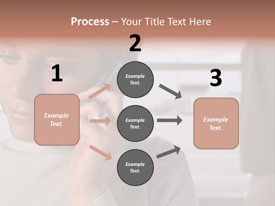 Woman Using Mobile Phone In Departure Lounge PowerPoint Template