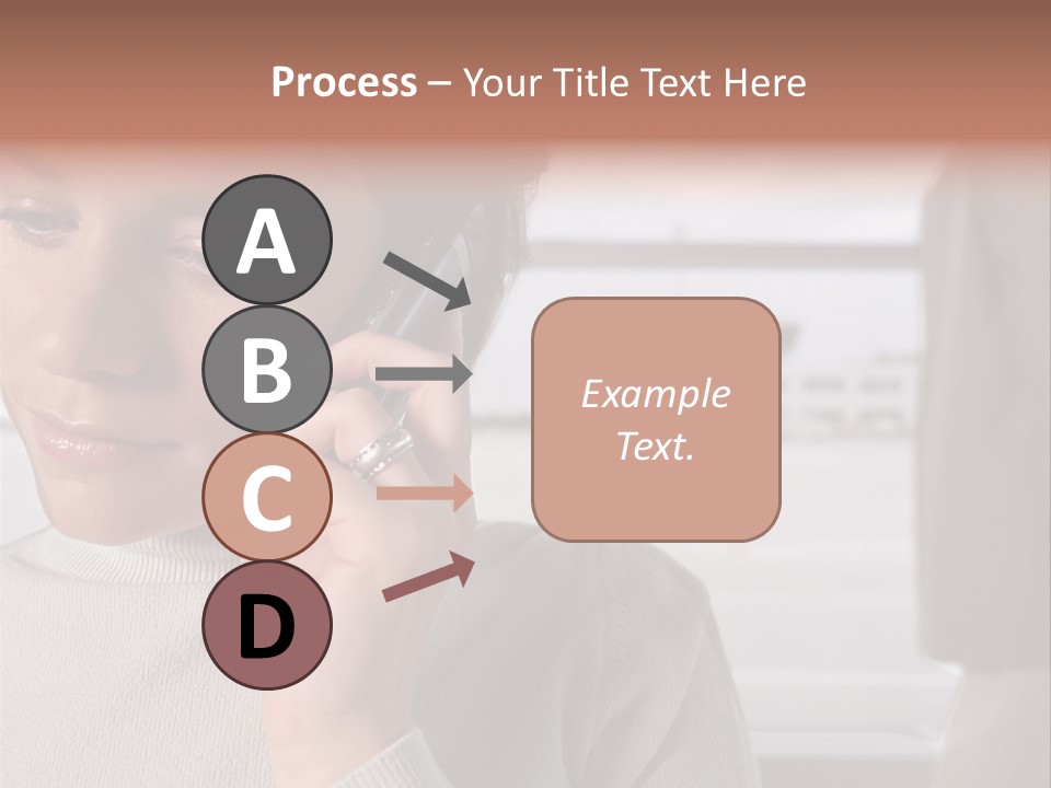 Woman Using Mobile Phone In Departure Lounge PowerPoint Template