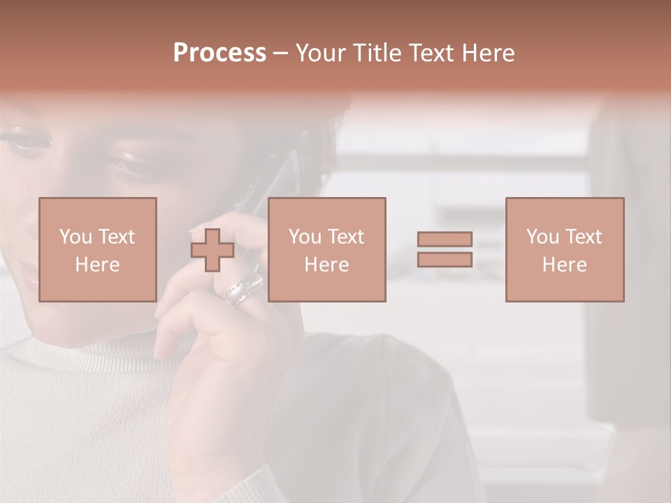 Woman Using Mobile Phone In Departure Lounge PowerPoint Template