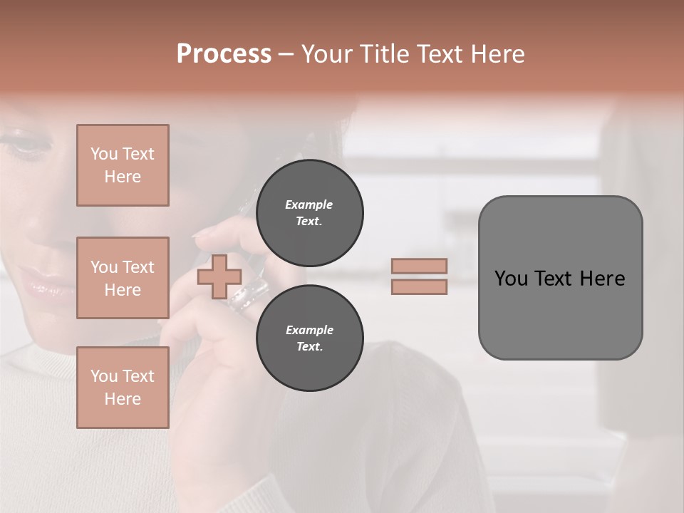 Woman Using Mobile Phone In Departure Lounge PowerPoint Template