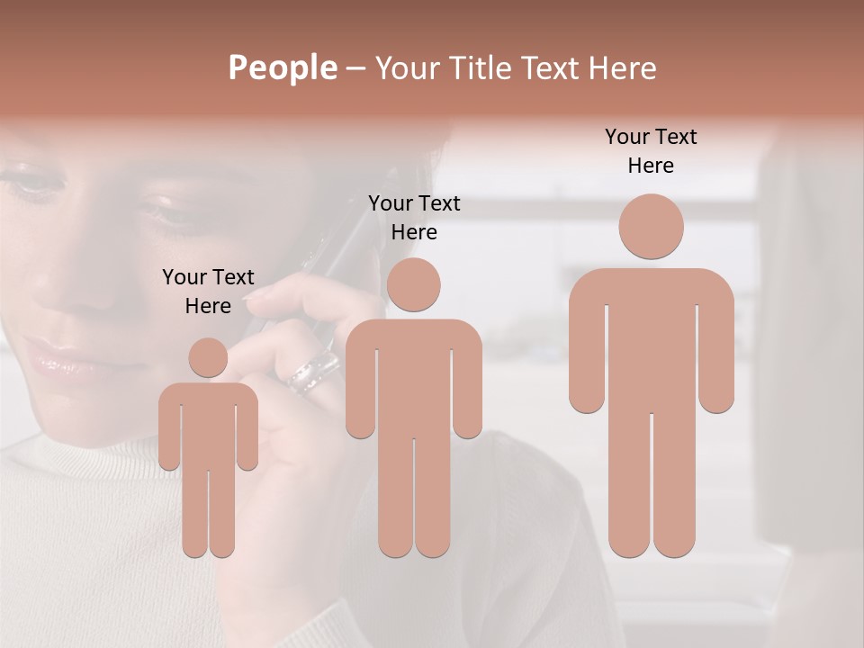 Woman Using Mobile Phone In Departure Lounge PowerPoint Template