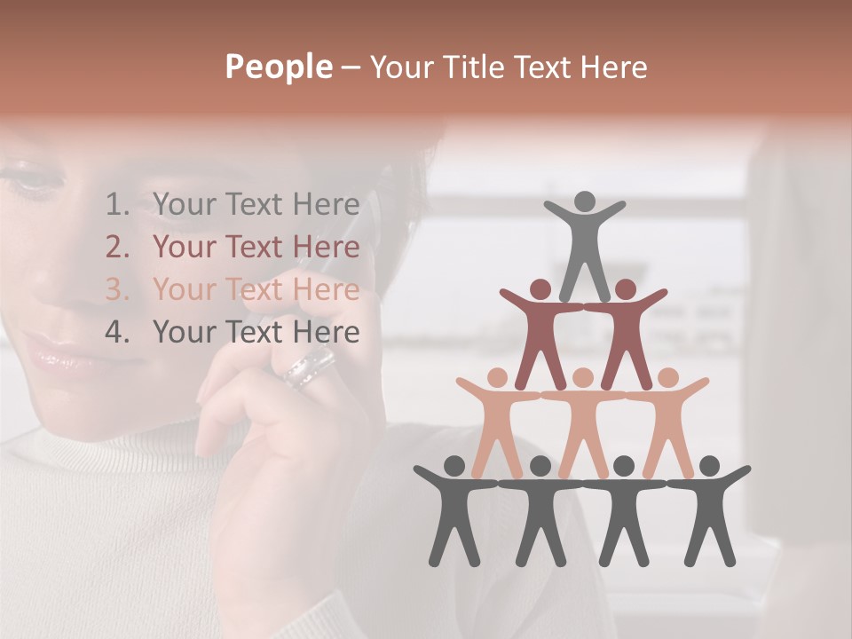 Woman Using Mobile Phone In Departure Lounge PowerPoint Template