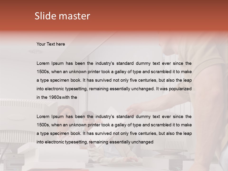 Document Sitting Picture PowerPoint Template