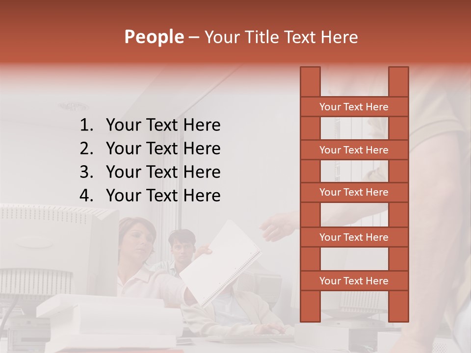 Document Sitting Picture PowerPoint Template