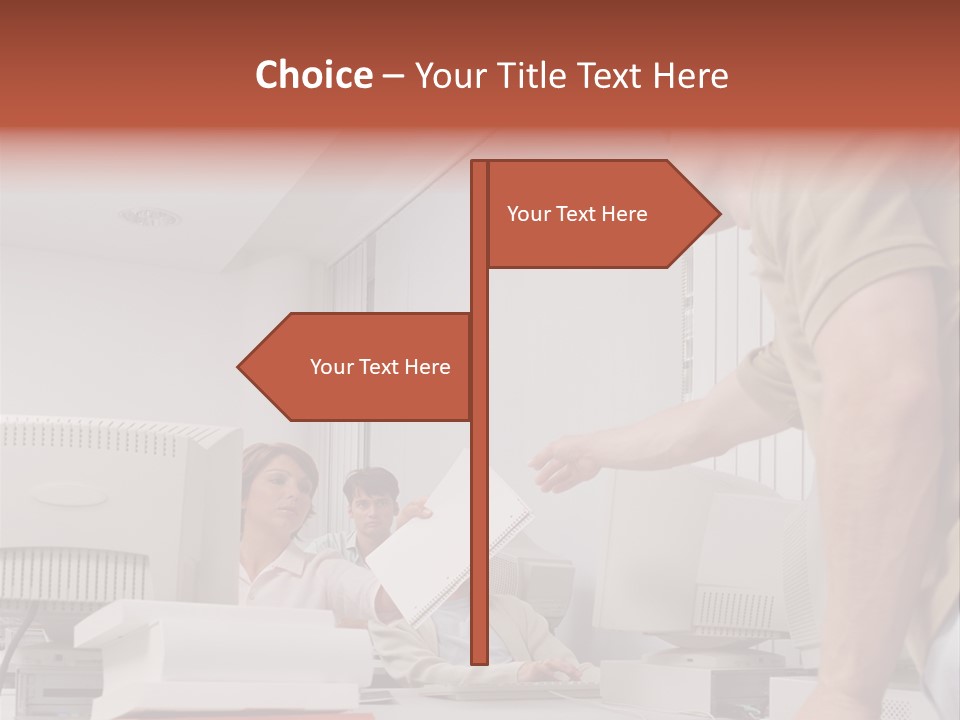 Document Sitting Picture PowerPoint Template