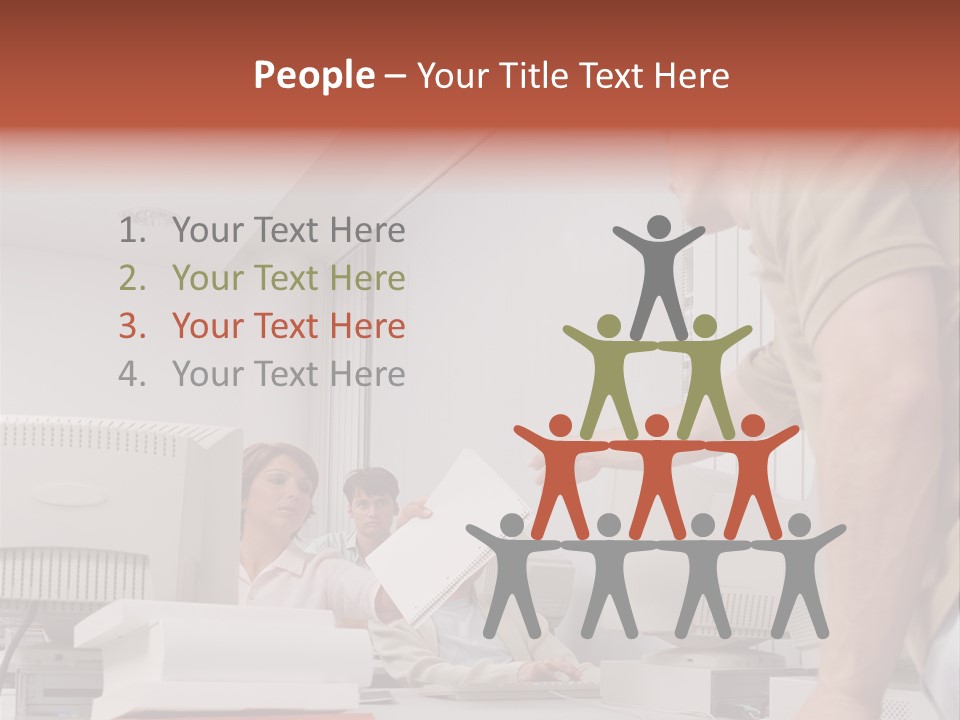 Document Sitting Picture PowerPoint Template